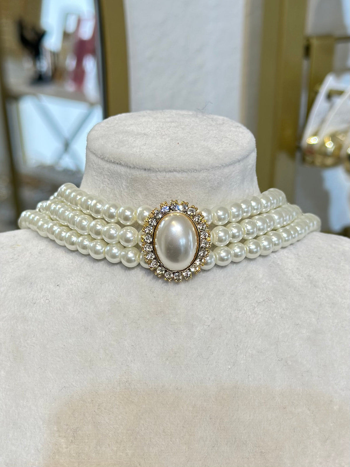 İnci Tasarım Tasma (Choker) Kolye
