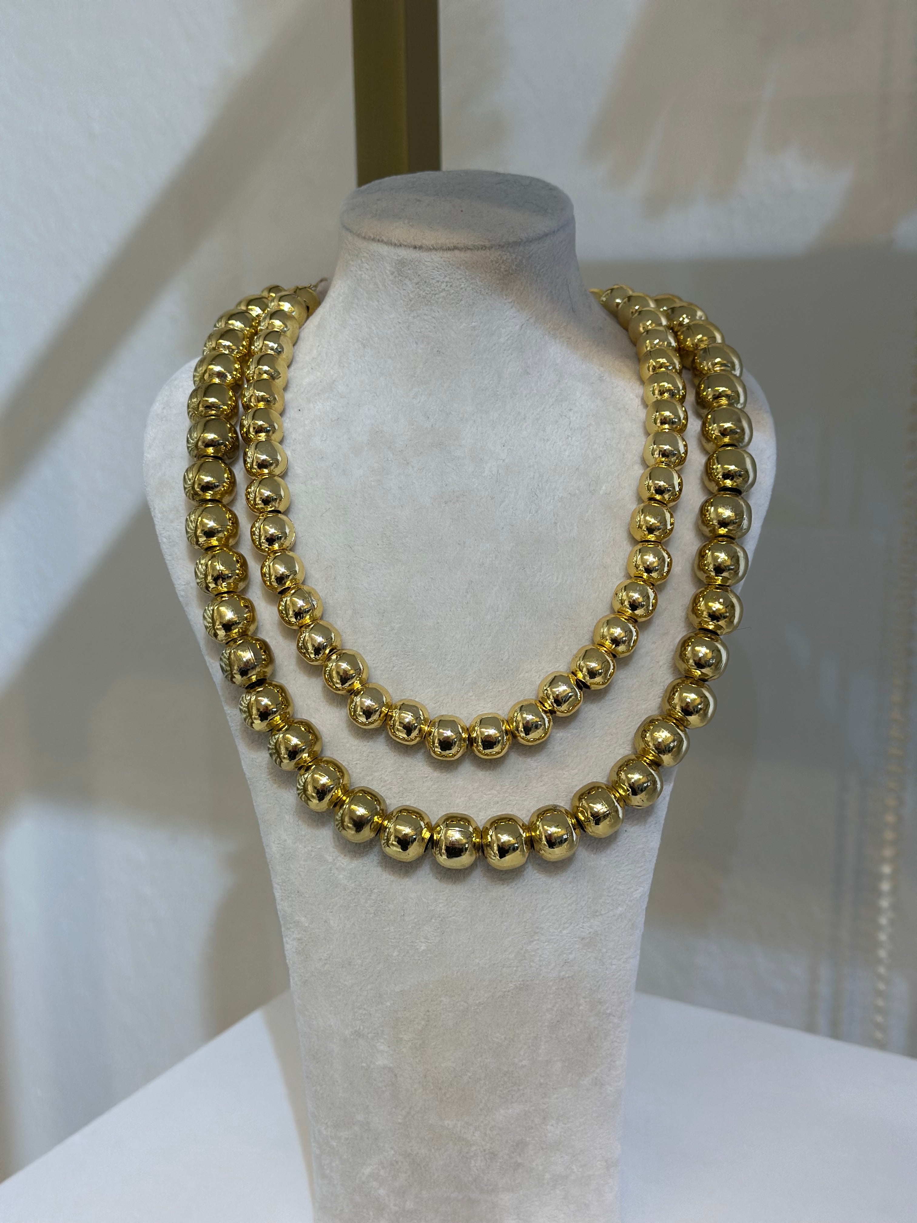 Gold Top Boncuk Kolye