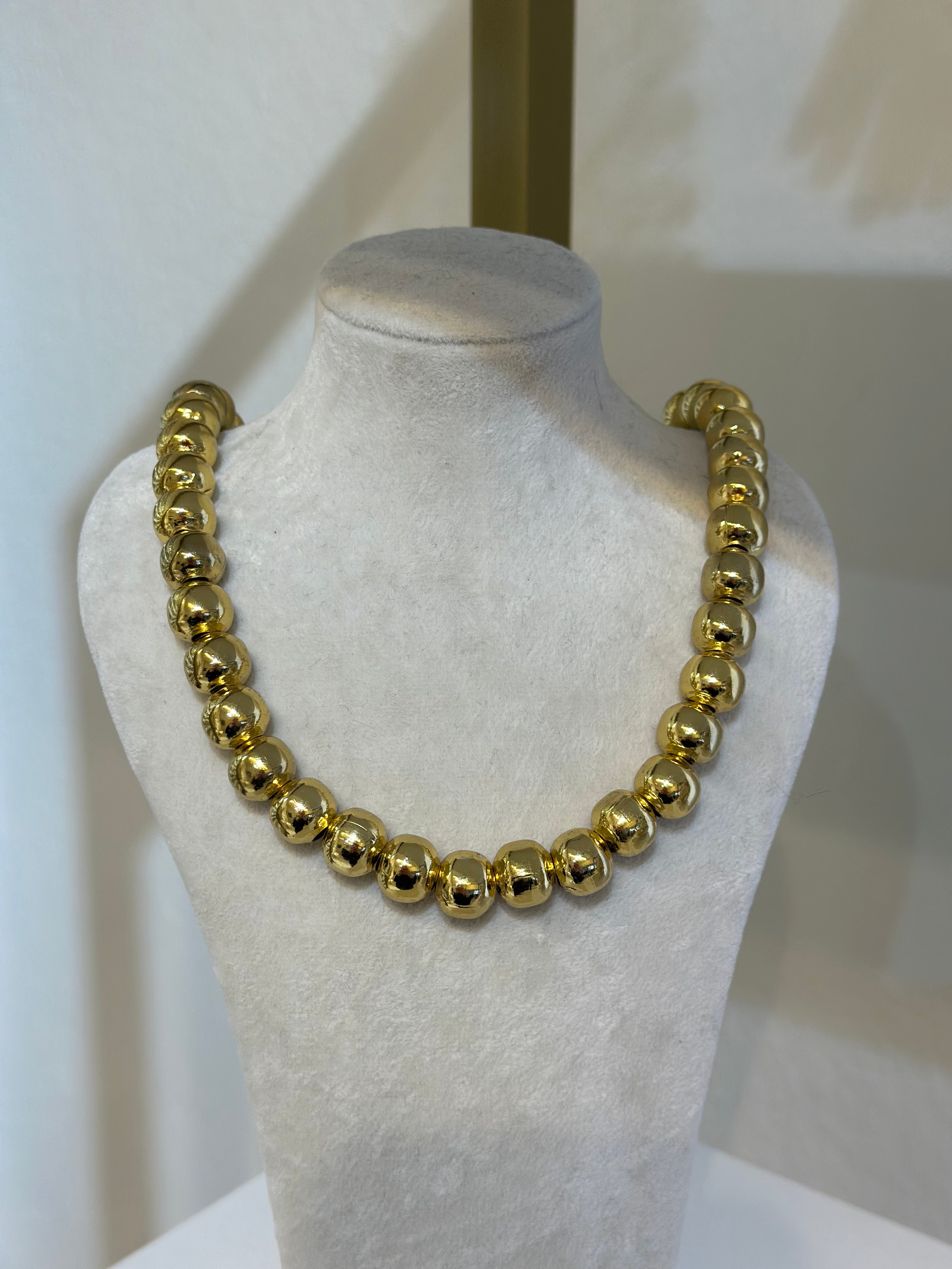 Gold Top Boncuk Kolye