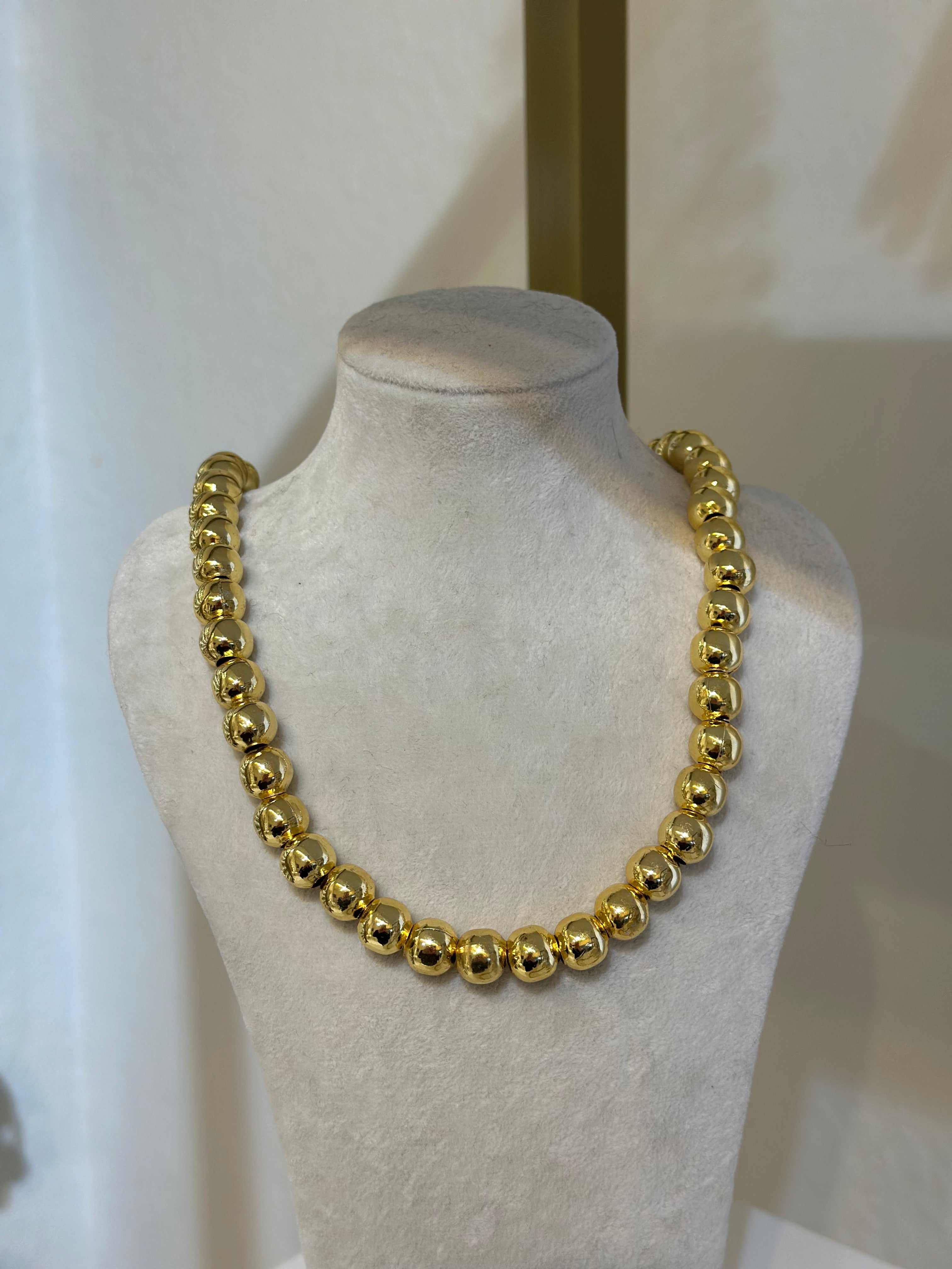 Gold Top Boncuk Kolye