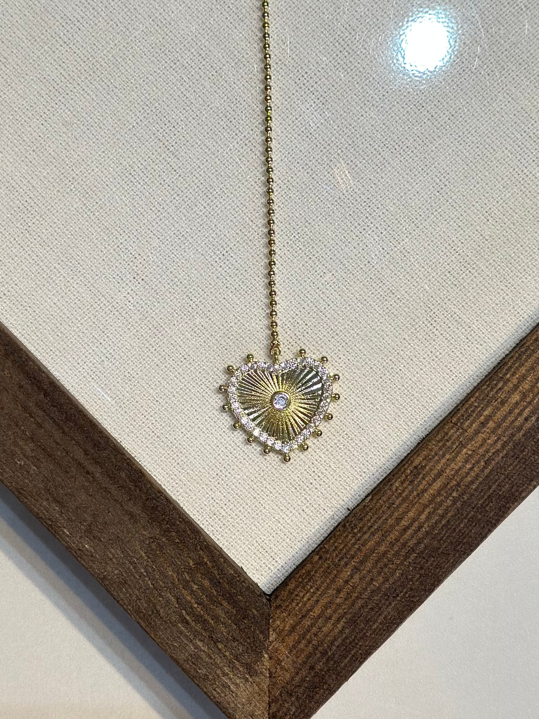 Taşlı Kalp Özel Tasarım Y kolye