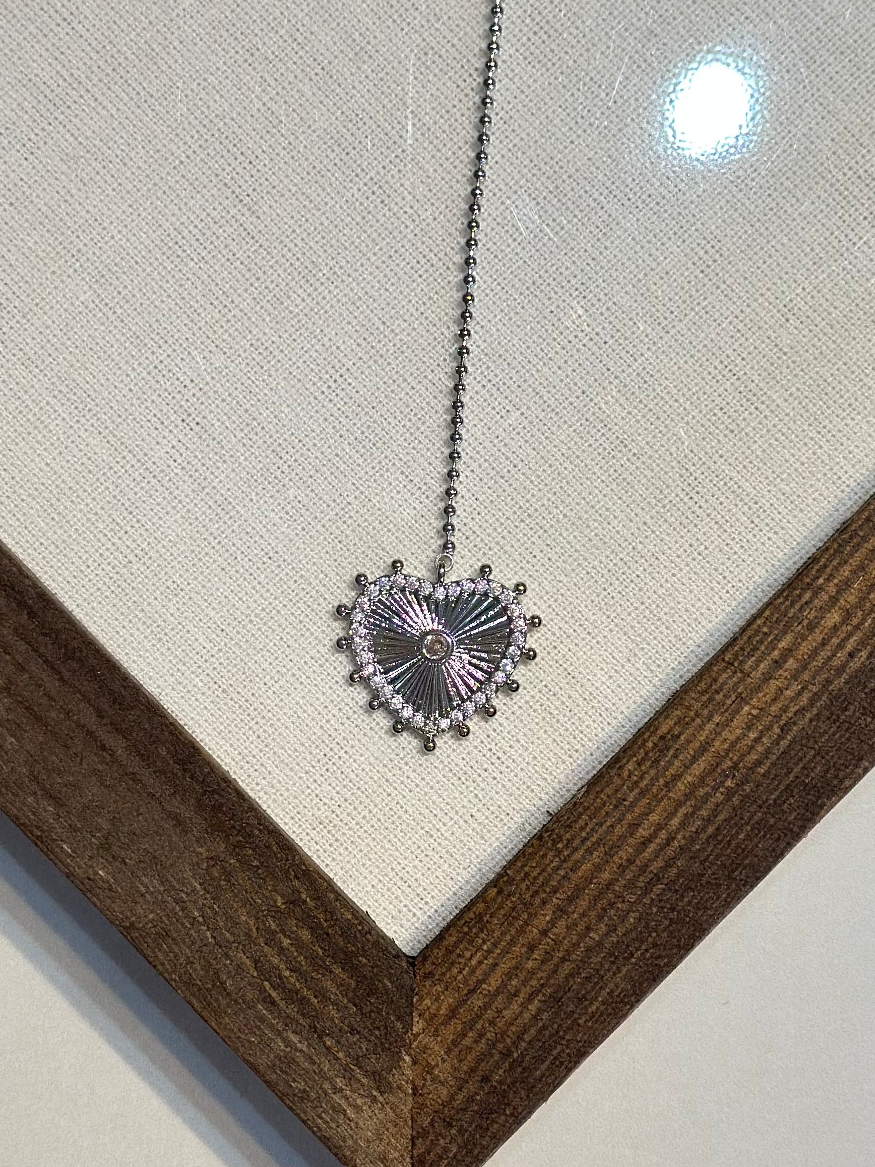 Taşlı Kalp Özel Tasarım Y kolye