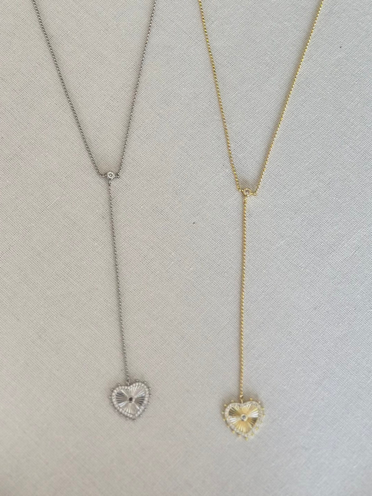 Taşlı Kalp Özel Tasarım Y kolye