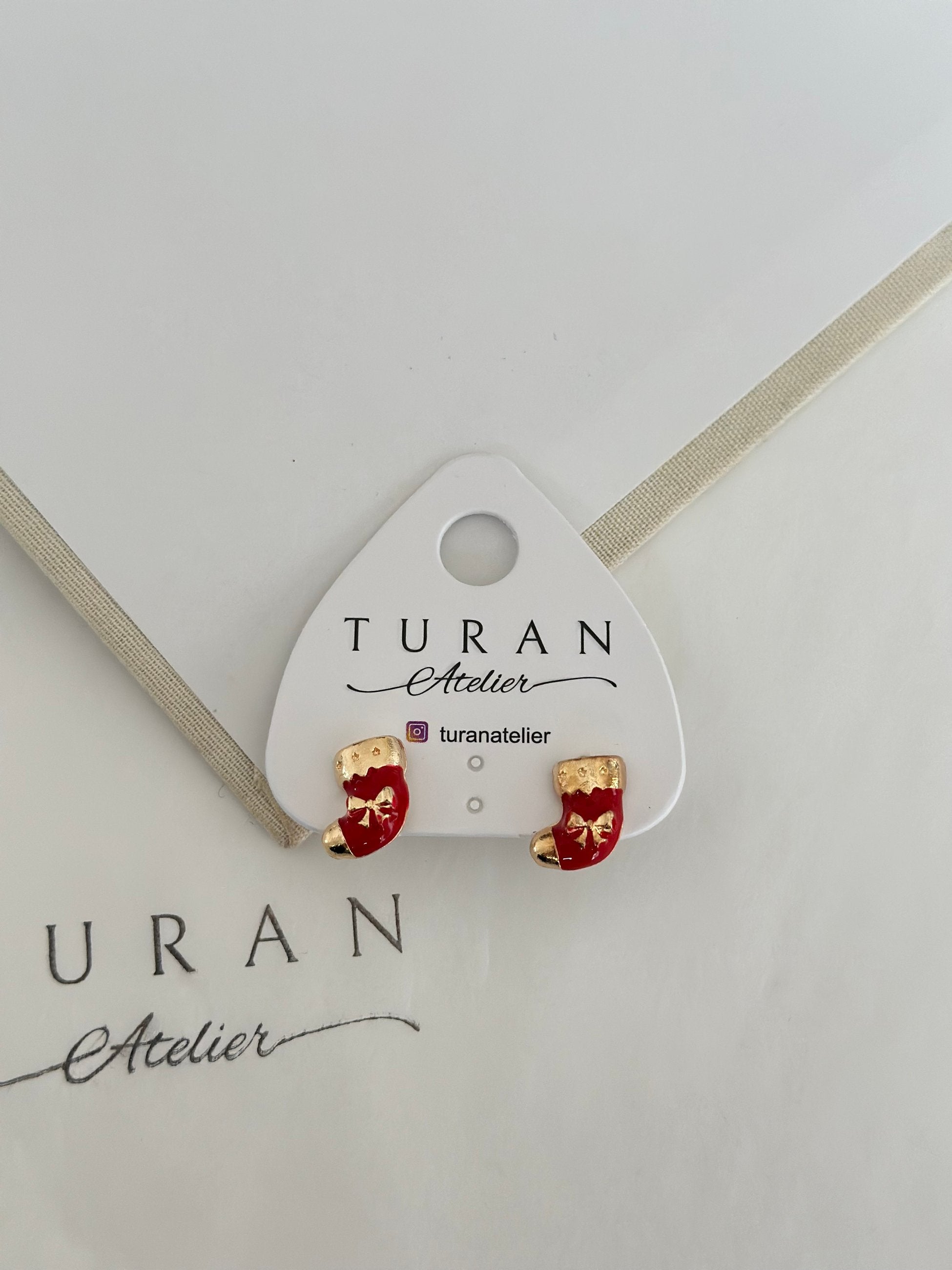 Yeni Yıl Temalı Çorap Küpe (Gold Detay)