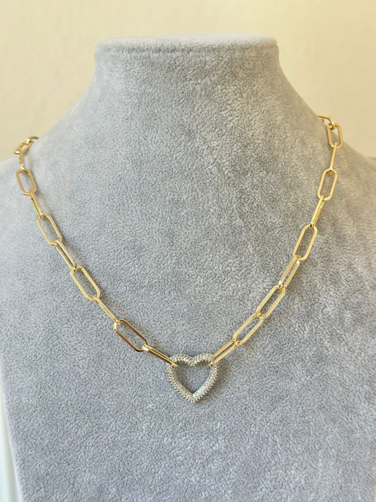 Zirkon Kalp Detay Ataç Kolye