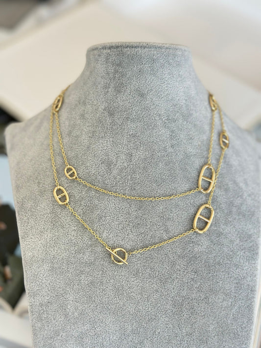 Logolu Zincir Düğüm Kilit Kolye