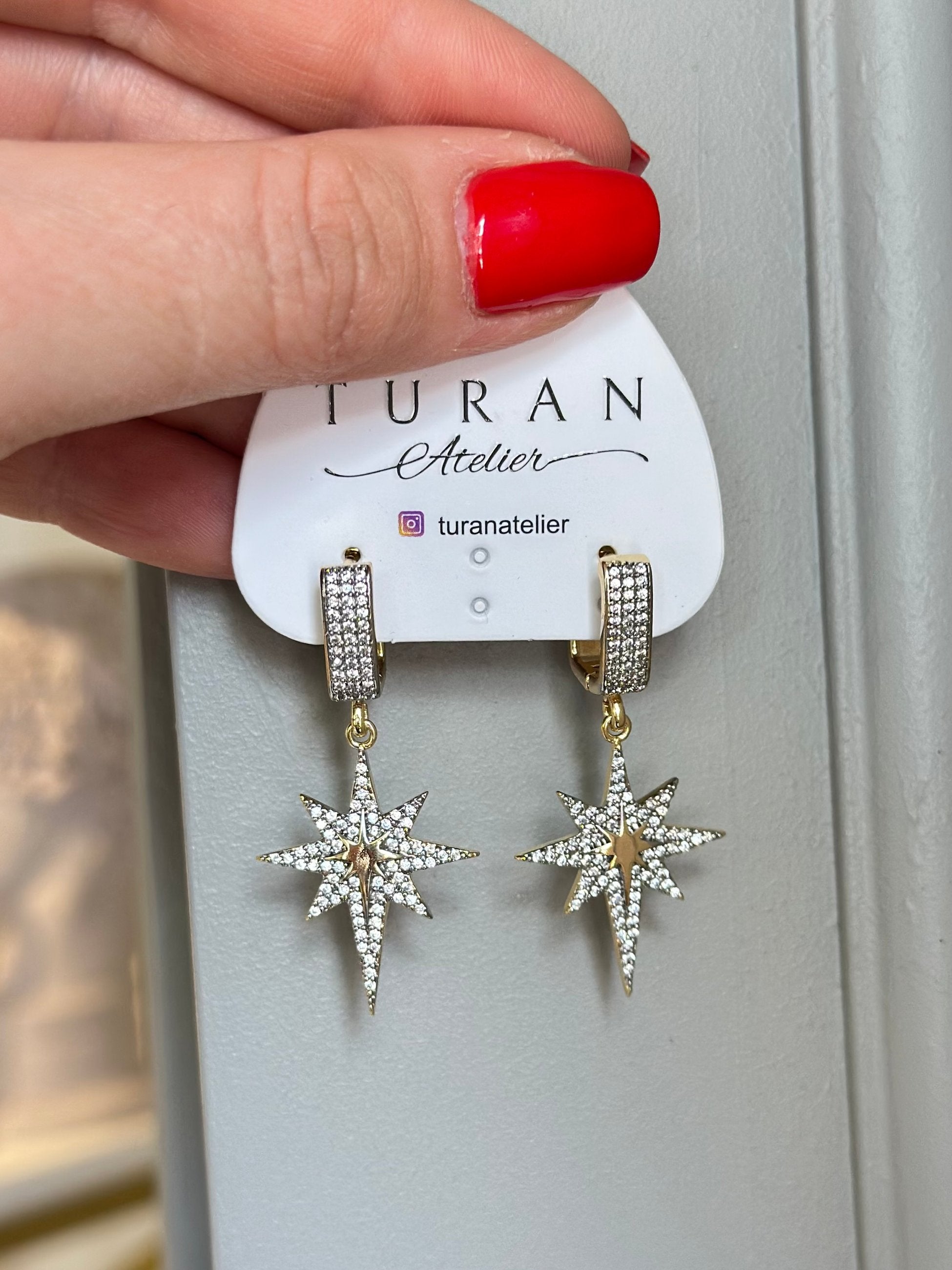 Taşlı Kuzey Yıldızı Küpe