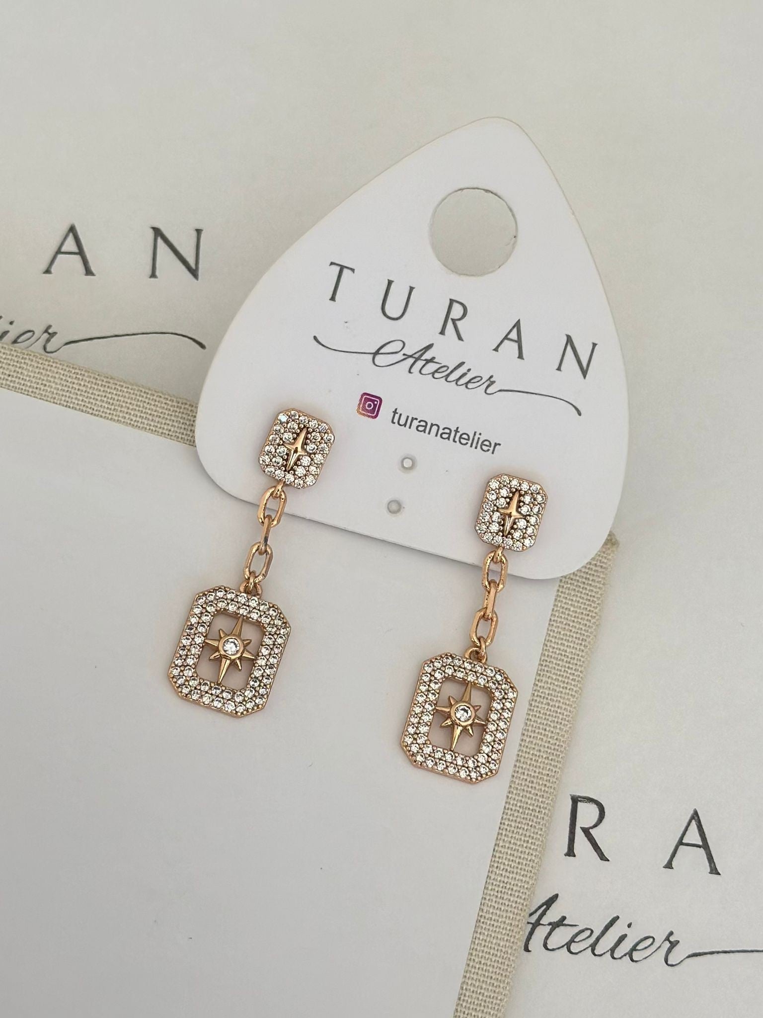 Mini Zirkon Taş Kuzey Yıldızı Küpe