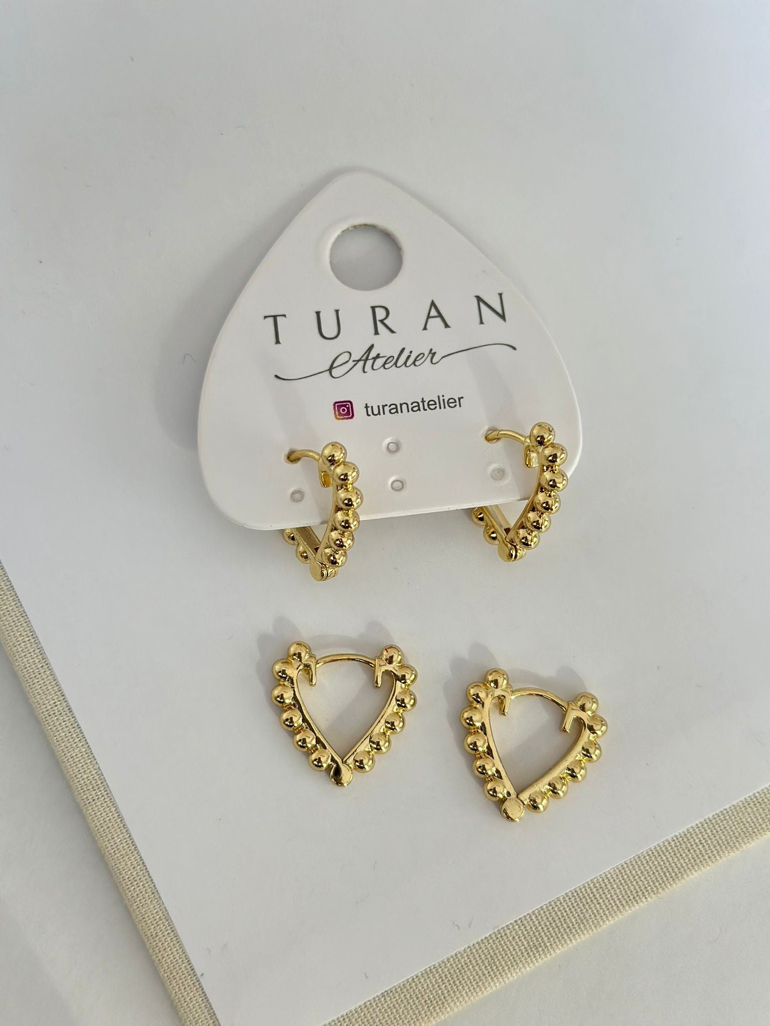 Özel Seri Gold Kalp Küpe