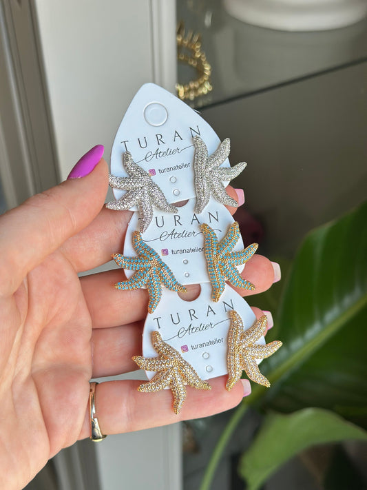 Gold Renk Deniz Yıldızı Küpe