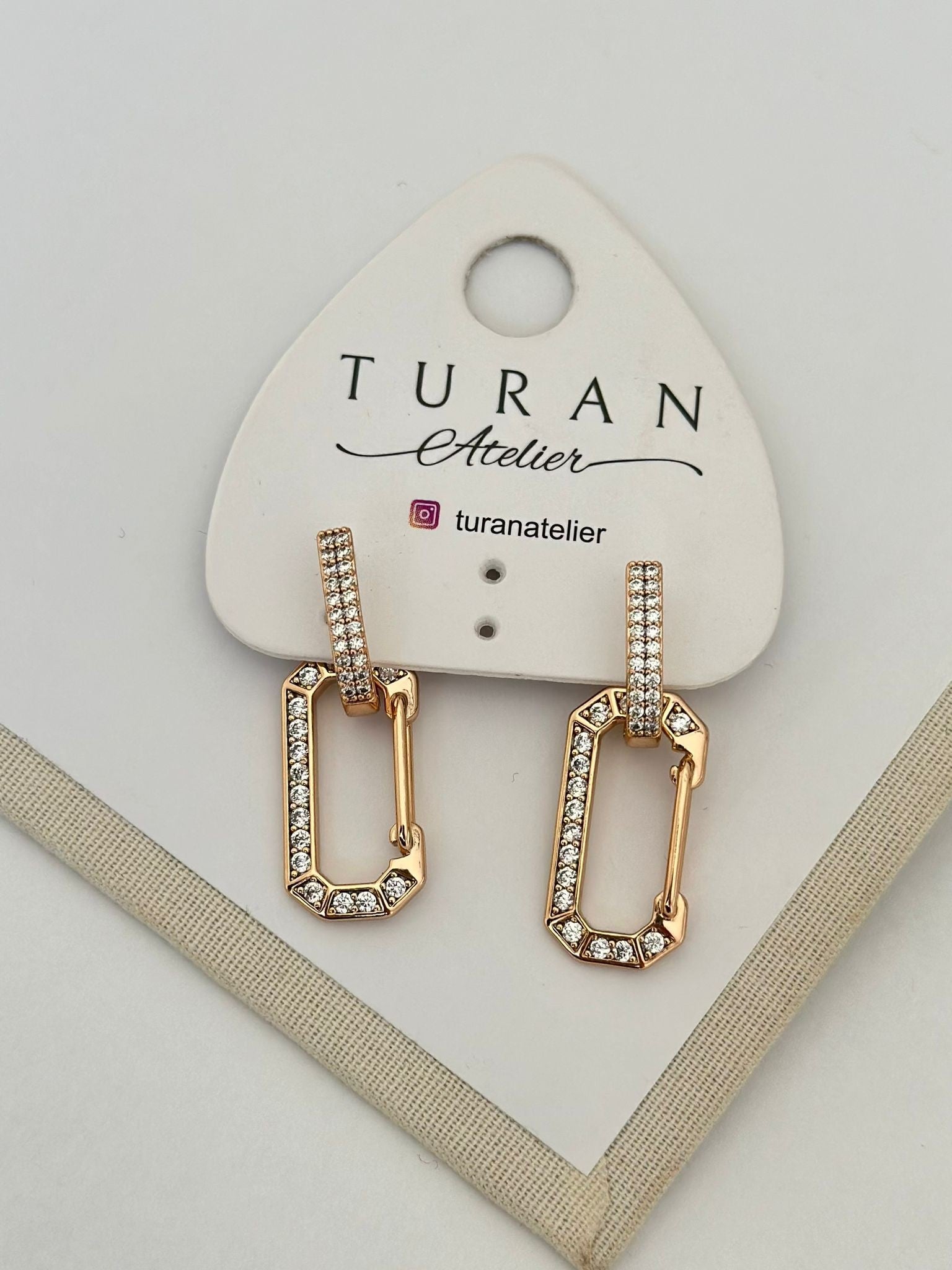 Özel Seri Dikdörtgen Tasarım Küpe