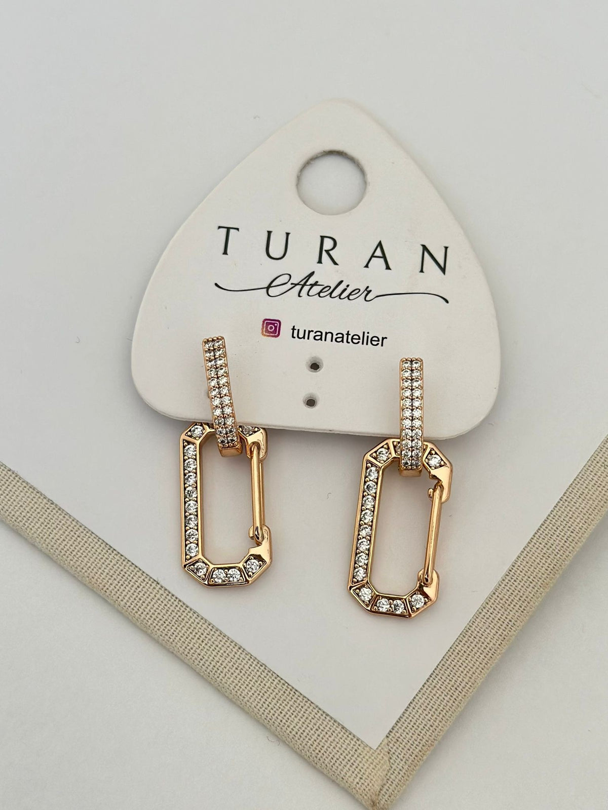 Özel Seri Dikdörtgen Tasarım Küpe