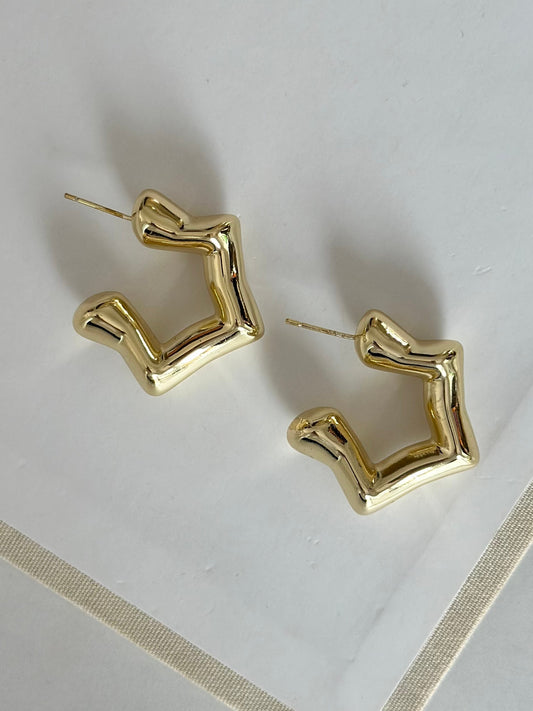 14K Renk Yıldız Model Küpe