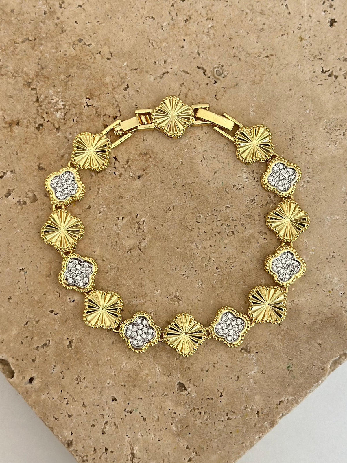 Mix Renk Özel Seri Taşlı Yonca Bileklik