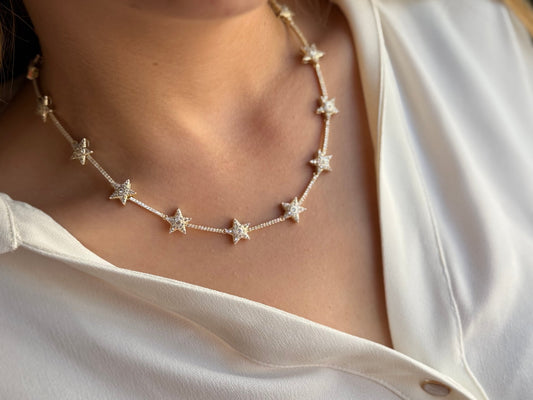 Gold Star Zirkon Taşlı Kolye