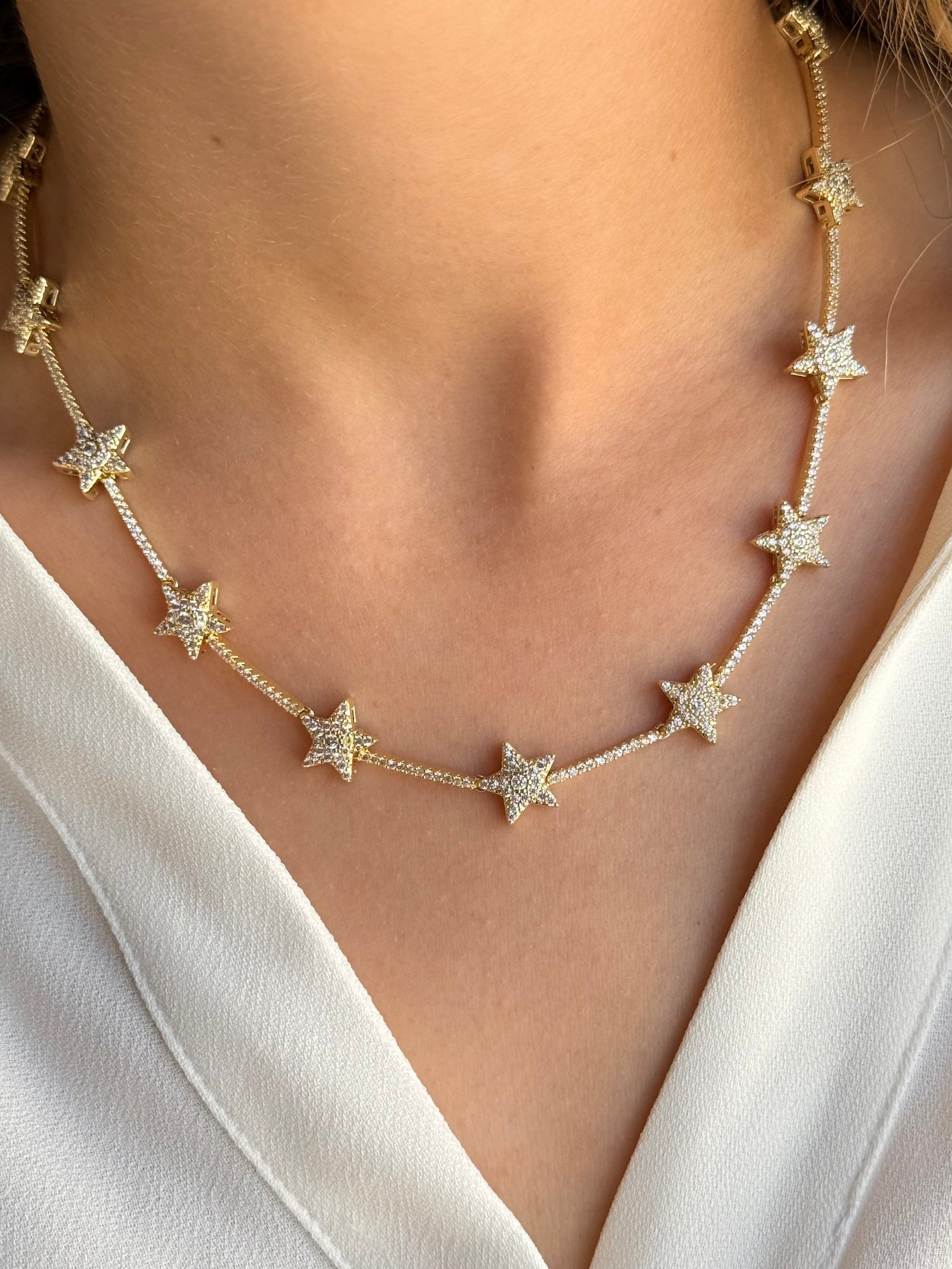 Gold Star Zirkon Taşlı Kolye