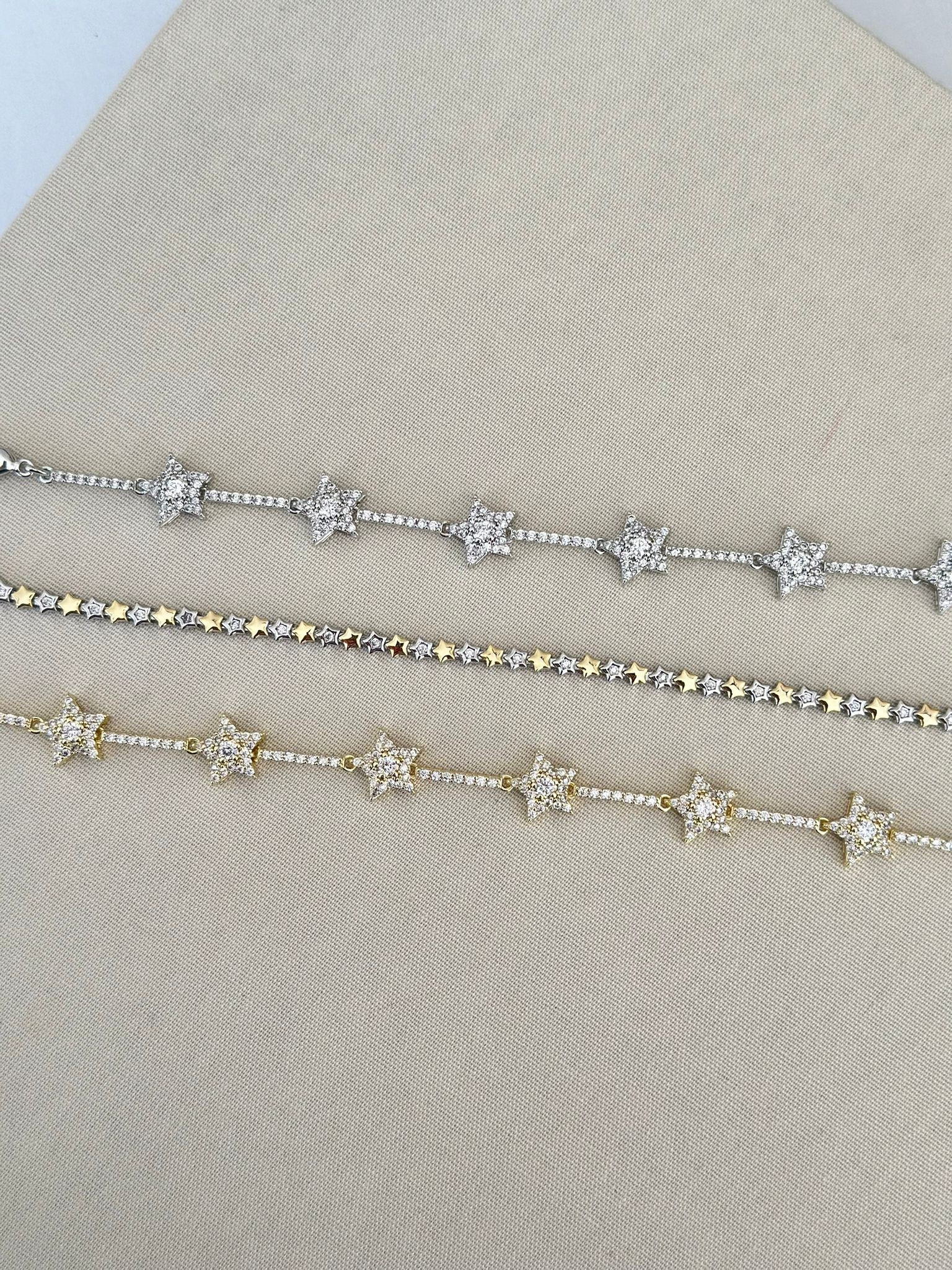 Gold Renk Star Zirkon Taşlı Bileklik