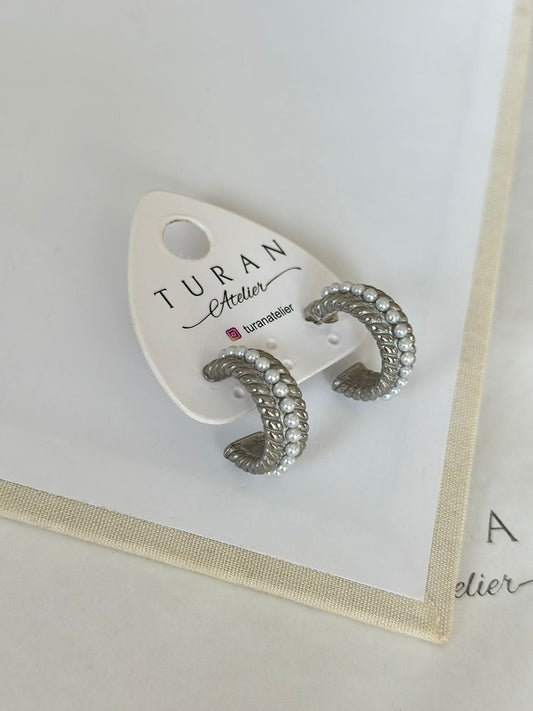 Mini İnci Detay Çelik Küpe