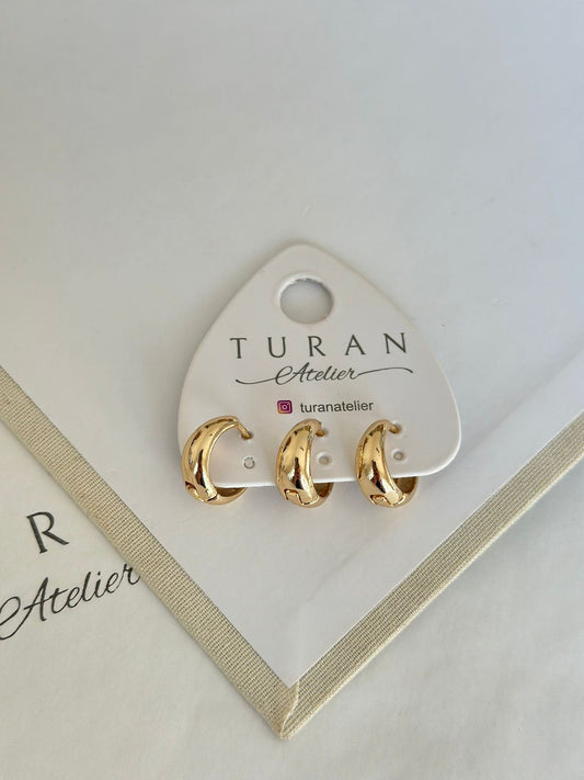 3 lü Kuyum Modeli Büyük Küpe