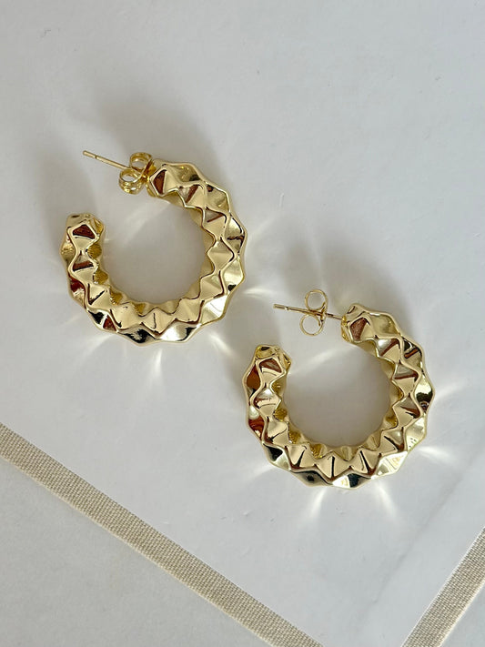 14 K Renk Geometrik Küpe