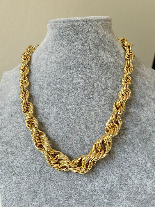 Kalın Burgu Tasarım Kolye Gold Renk