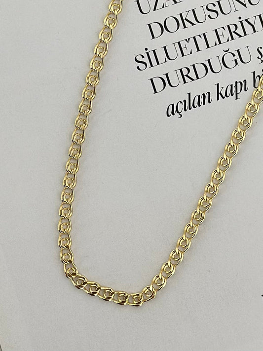 14K Renk Altın Model Çift Halka Zincir