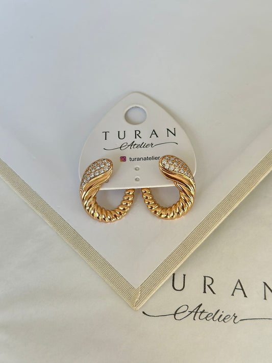 Taşlı Salyangoz Küpe