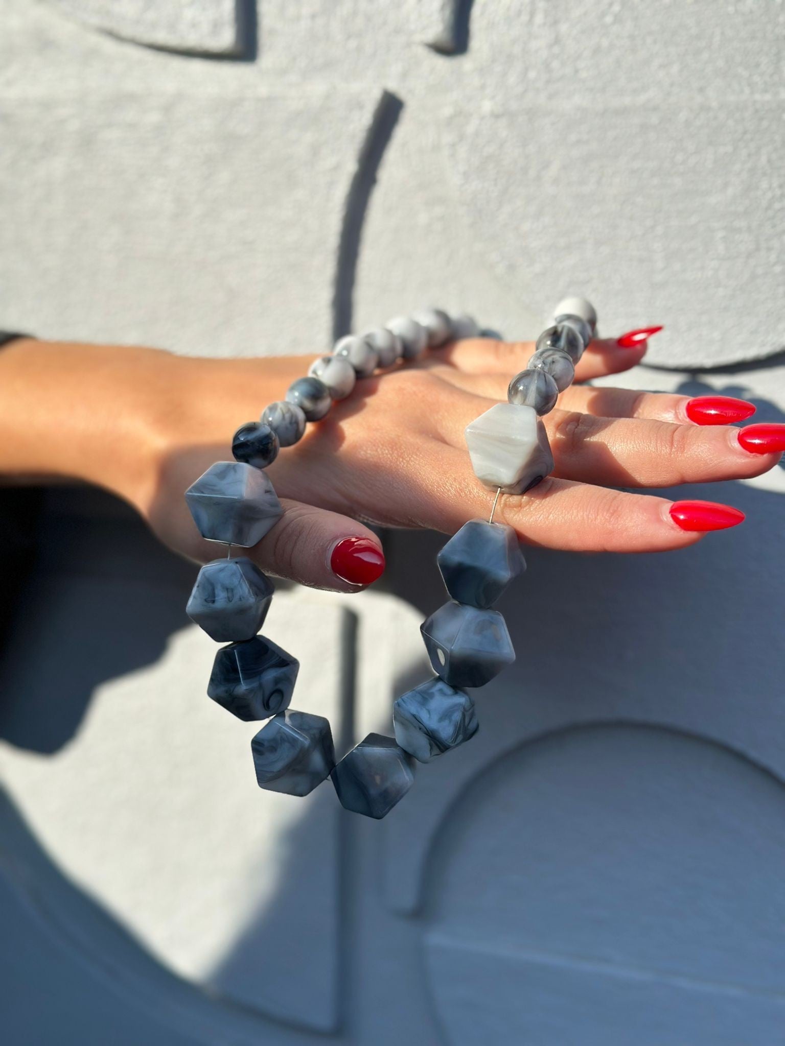 Antrasit Küpe Detay Kolye