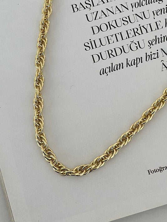 14K Renk 50 cm Burgu Zincir Kolye