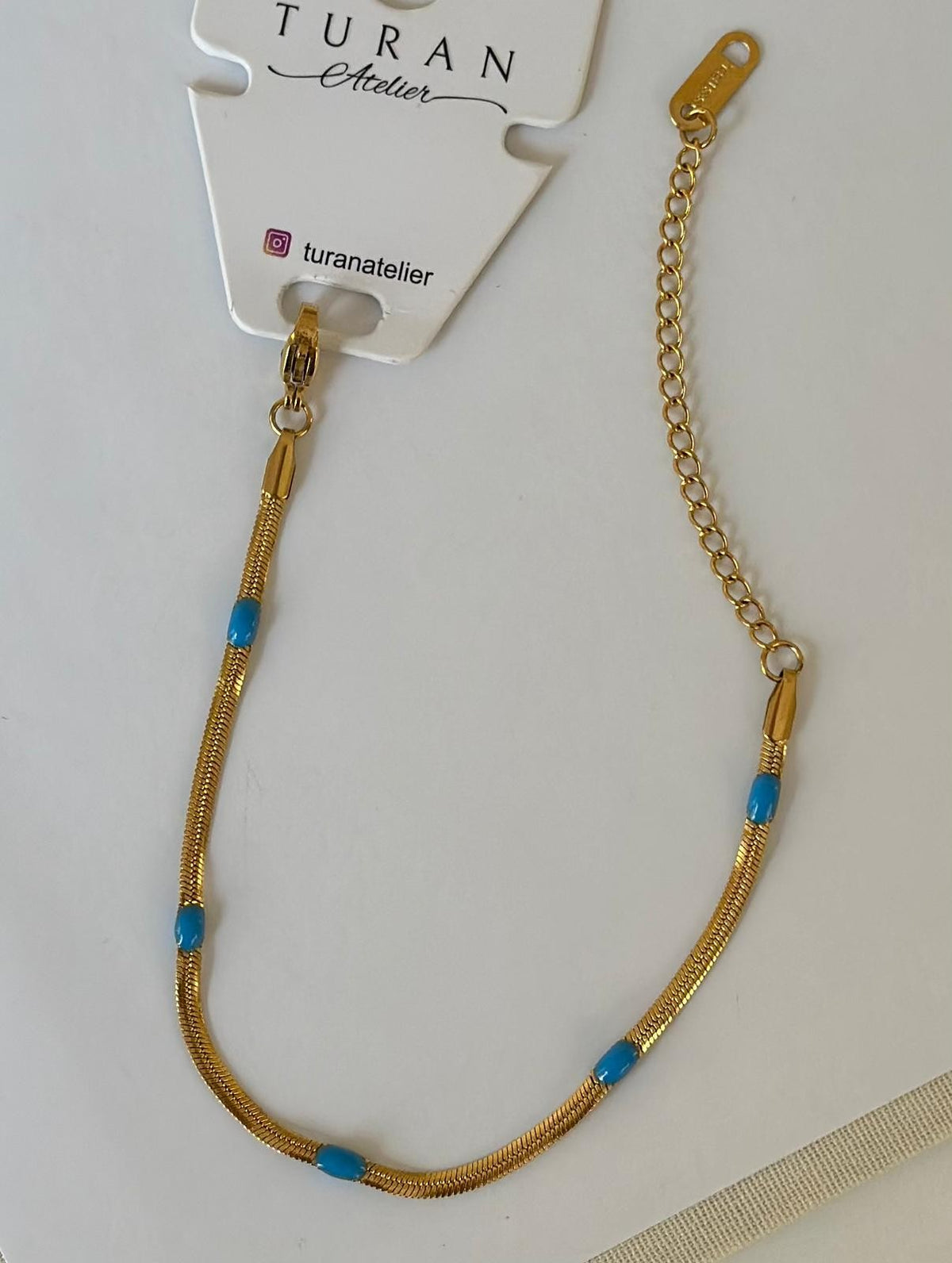 İtalyan Mavi Detay Çelik Bileklik