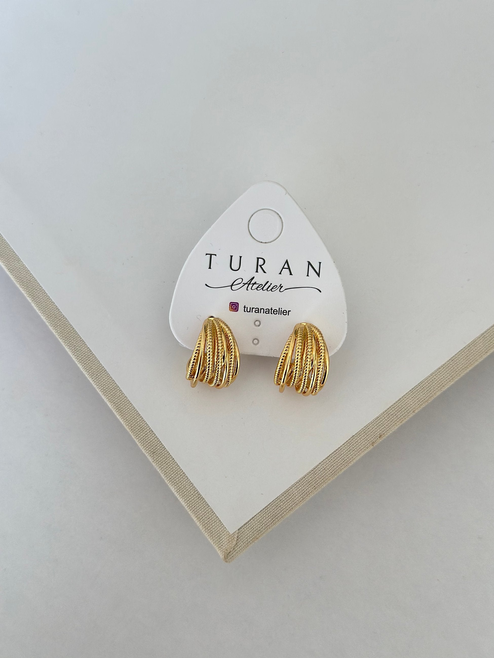 Sarmal Gold Çelik Küpe