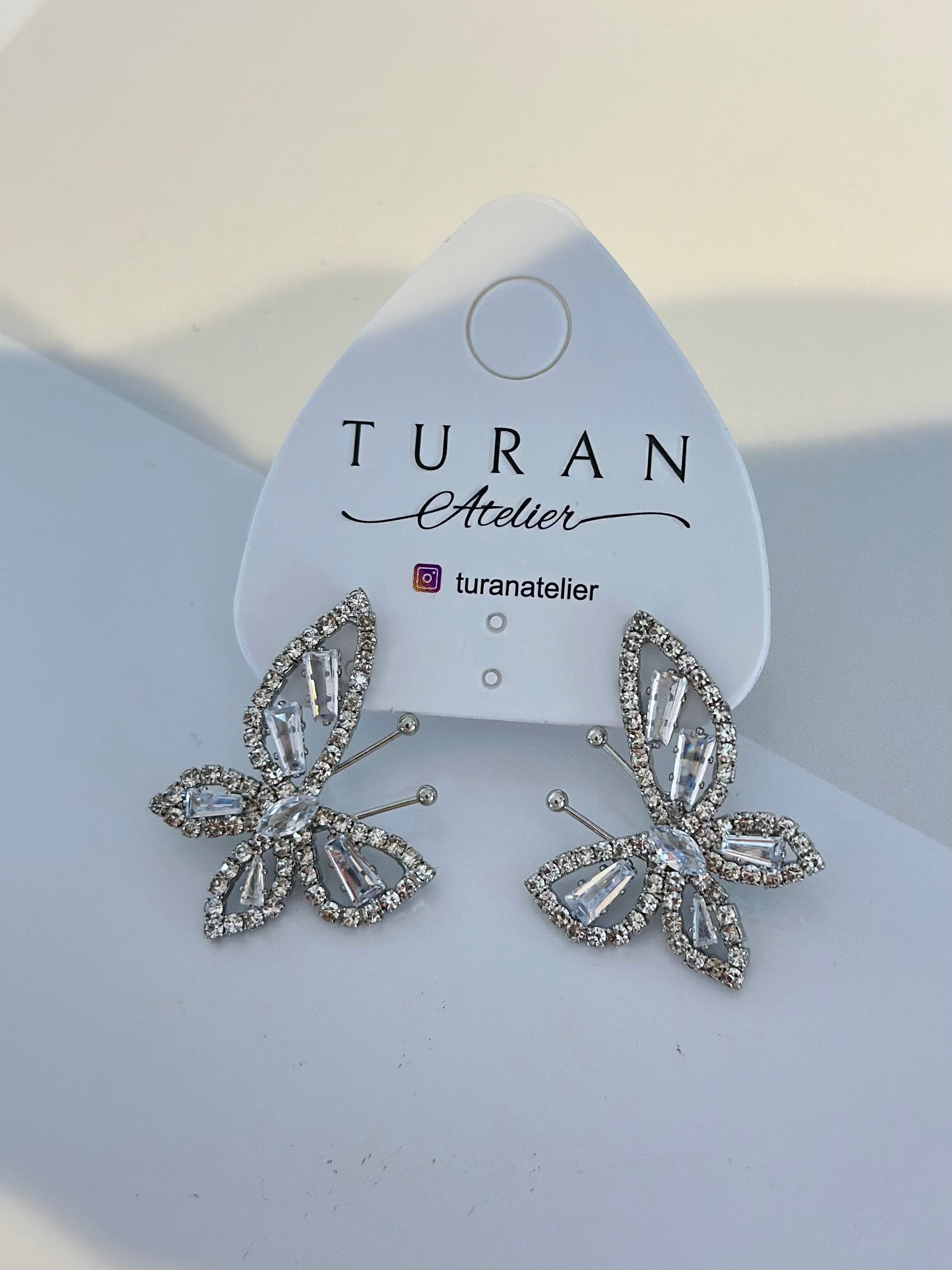 Gümüş Renk Kelebek Küpe