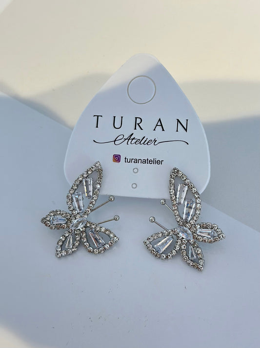 Gümüş Renk Kelebek Küpe