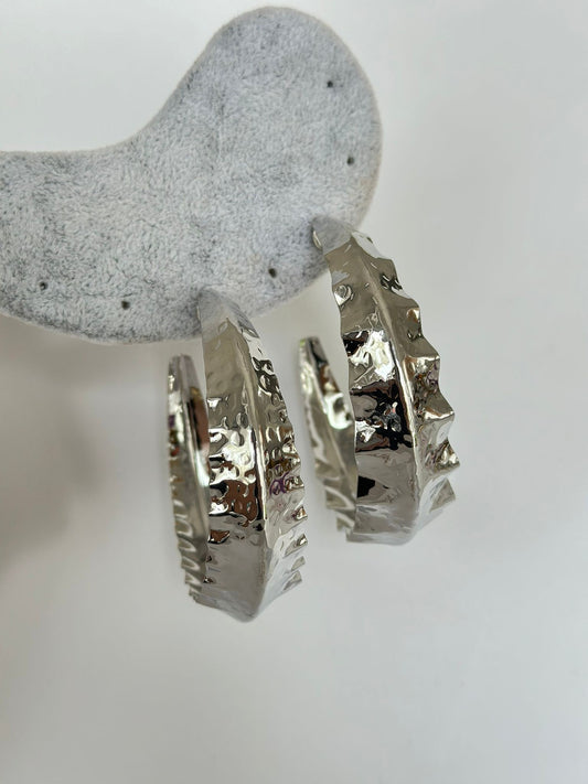 Gümüş Renk Büyük Halka Küpe