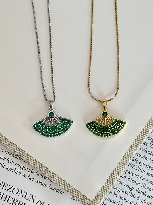 Yeşil Yelpaze Kolye