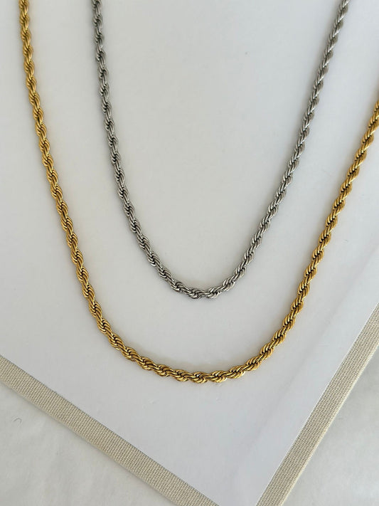 Gümüş Renk Çelik Burgu Zincir