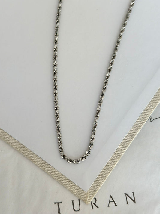 Gümüş Renk Çelik Burgu Zincir