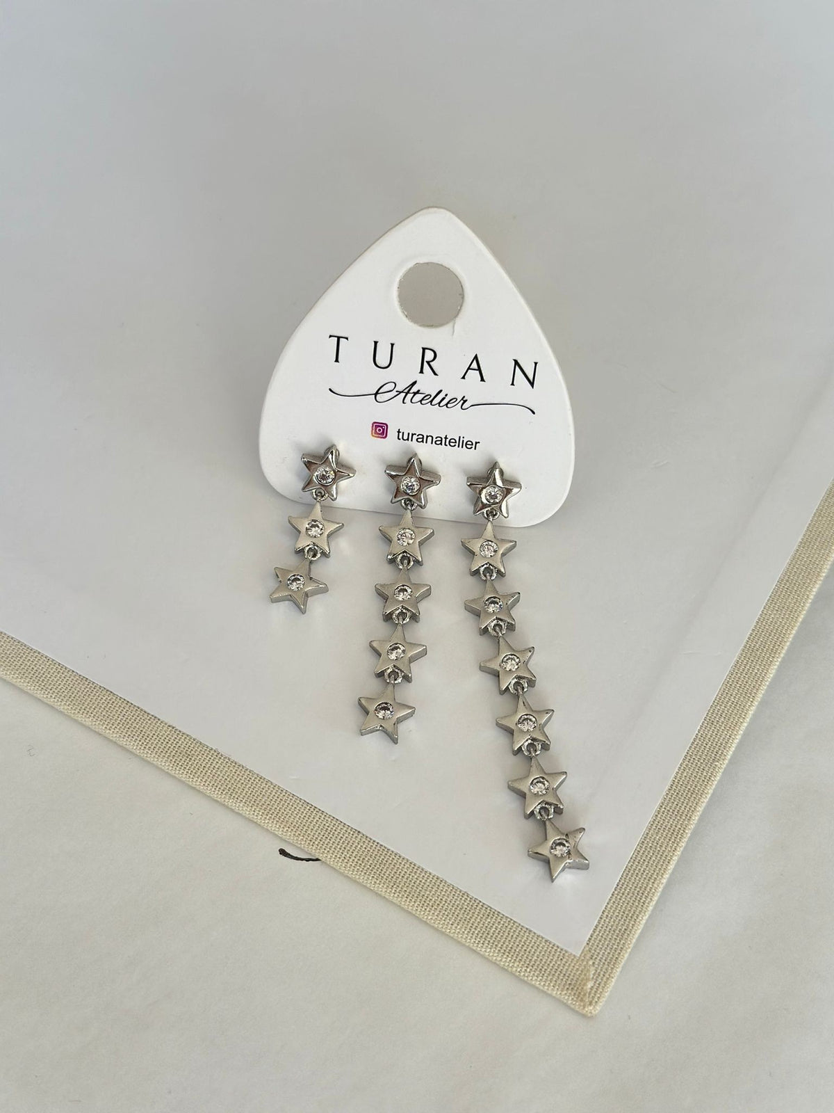 Gümüş Renk 3 lü Yıldız Kombin Küpe