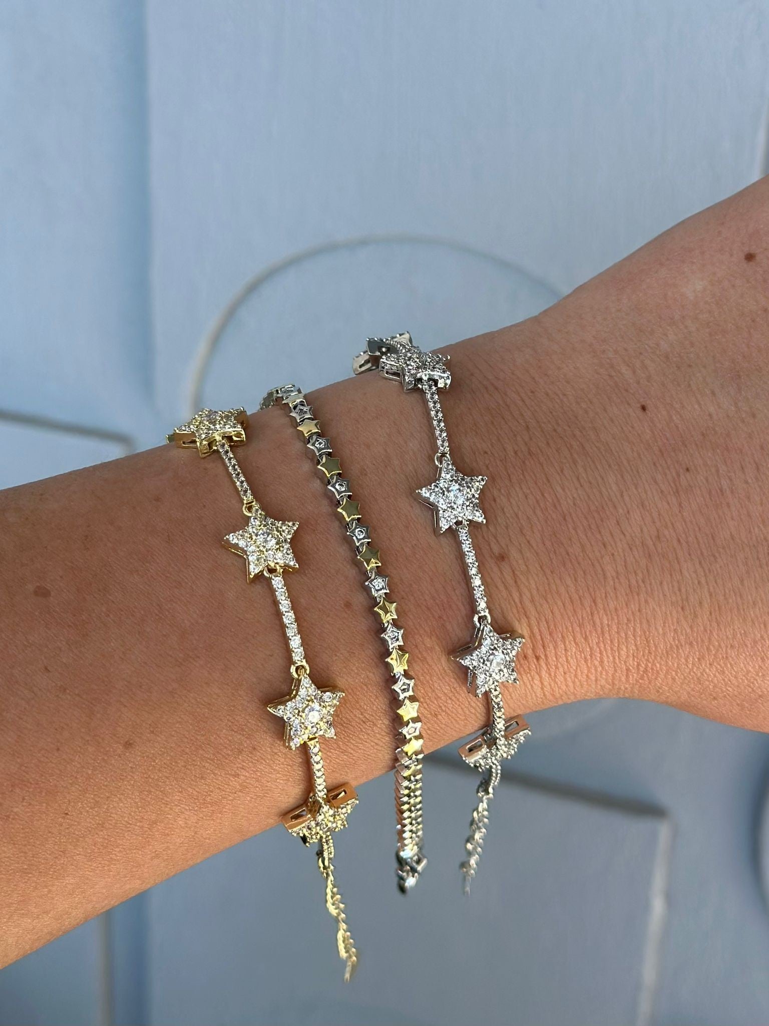 Gold Renk Star Zirkon Taşlı Bileklik