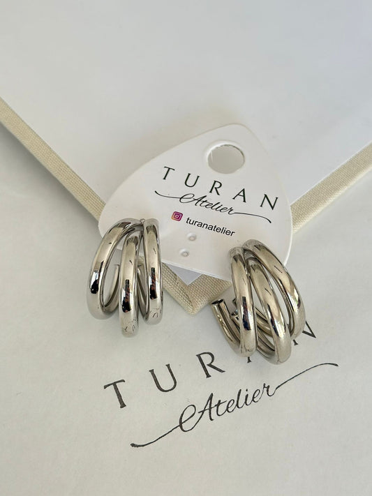 Gümüş Renk 3 lü Görünümlü Halka