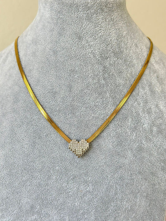 Kalp detay italyan kolye