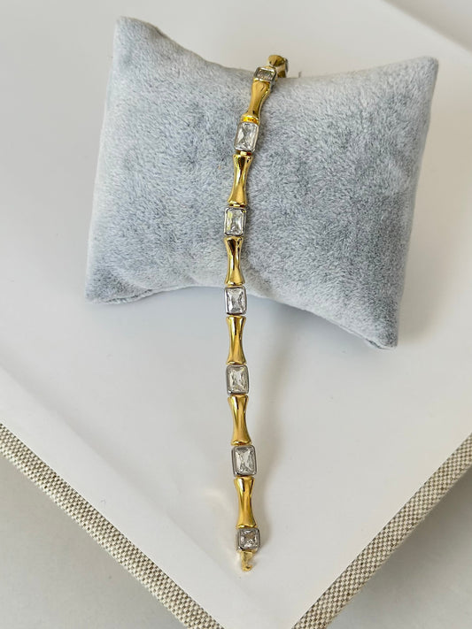 Baget Taş Gold Kemik Bileklik