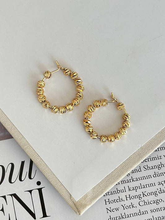 Gold Renk Dorika Halka Küpe