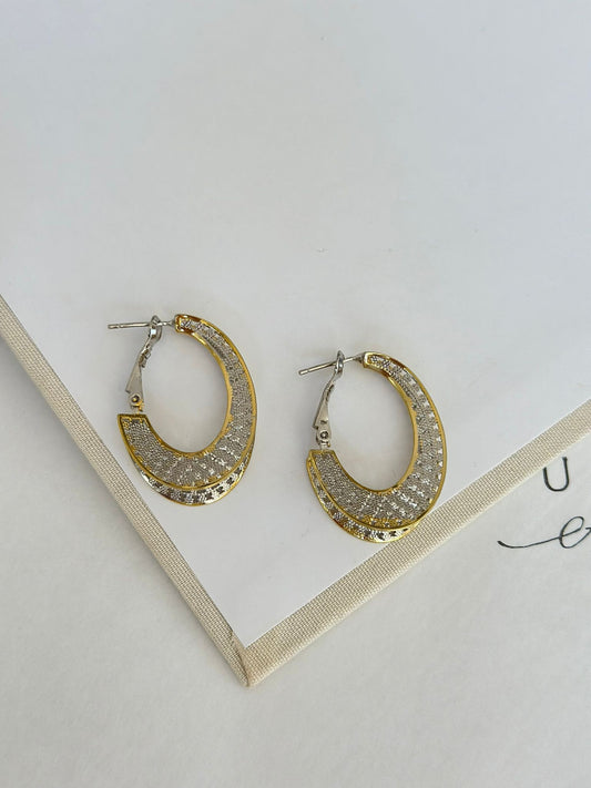 Gold Silver File Küpe