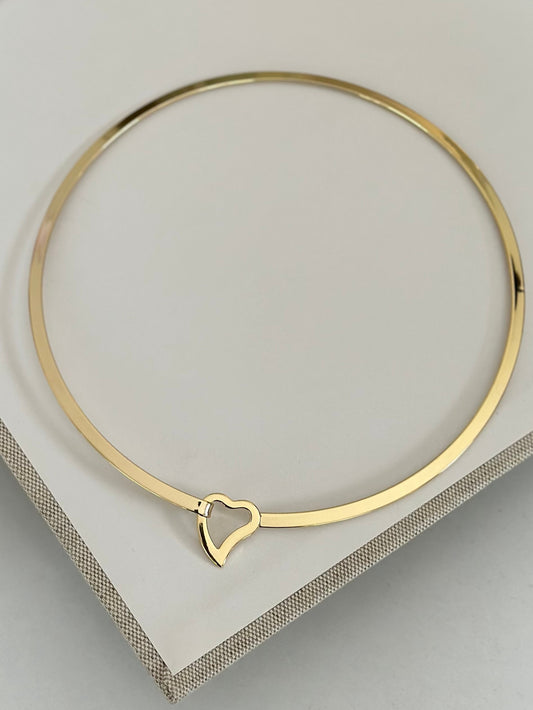 Kalp Detay Plaka Xuping Choker Kolye