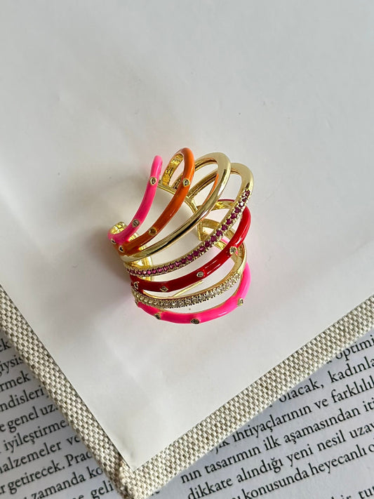 Pembe Renkli Earcuff Küpe