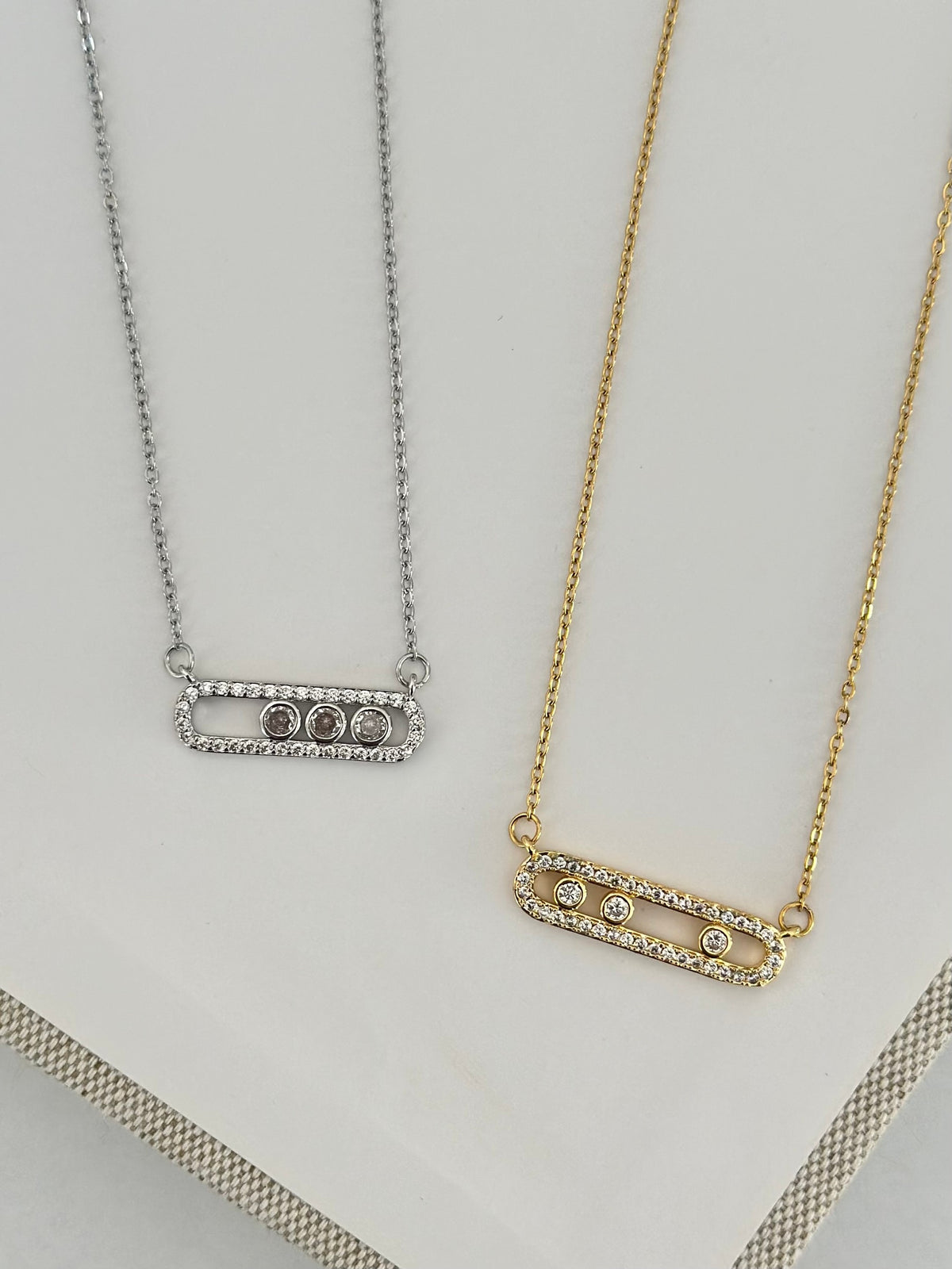 Yatay Taşlı Tasarım Kolye