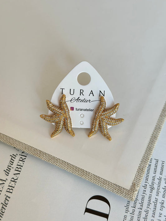 Gold Renk Deniz Yıldızı Küpe