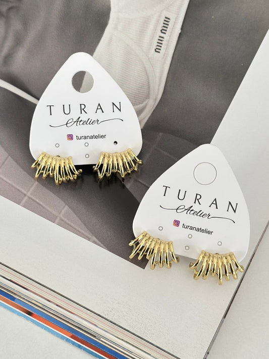 Gold Çoklu Görünümlü Şerit Küpe