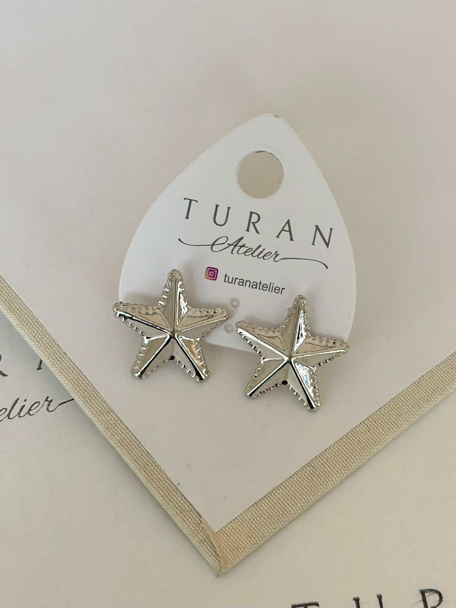 Gümüş Renk Star Küpe